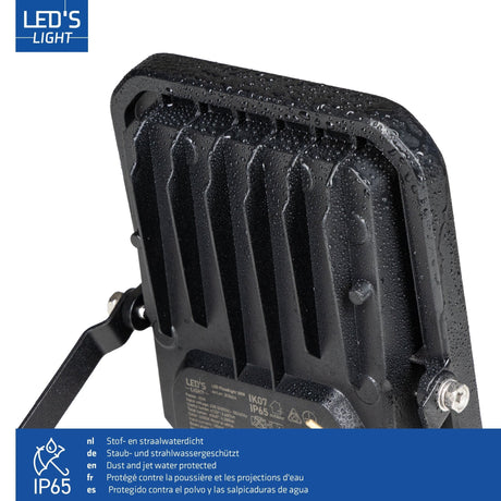 LED Schijnwerper 4200 Lumen - 30W - Koelwit - IP65 Waterdicht - Zwart