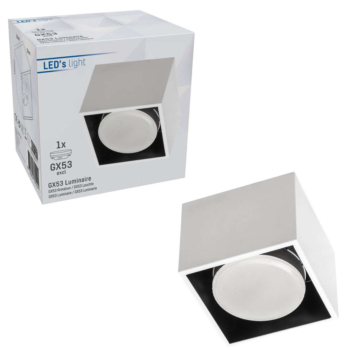 LED's Light Cube LED Ceiling Lamp - 1 light point - Rotatable light - Steel - 10 x 8 cm - White