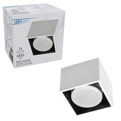 LED's Light Cube LED-Deckenleuchte - 1 Lichtpunkt - Drehbares Licht - Stahl - 10 x 8 cm - Weiß