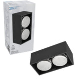 LED's Light Cube LED Ceiling Lamp - 2 light points - Rotatable light - Steel - 20 x 8 cm - Black