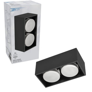 LED's Light Cube LED Plafondlamp - 2 lichtpunten - Draaibaar licht - Staal - 20 x 8 cm - Zwart