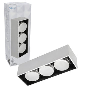 LED's Light Cube LED-Deckenleuchte - 3 Lichtpunkte - Drehbares Licht - Stahl - 30 x 8 cm - Weiß