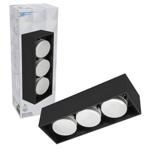LED's Light Cube LED Plafondlamp - 3 lichtpunten - Draaibaar licht - Staal - 30 x 8 cm - Zwart