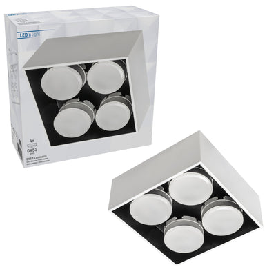 Plafonnier LED LED's Light Cube - 4 points lumineux - Éclairage orientable - Acier - 20 x 20 cm - Blanc