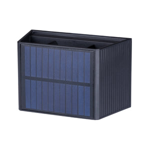 Wireless Solar Outdoor Light with Sensor - Shines Above and Below - Solar Powered Wall Lamp - Black