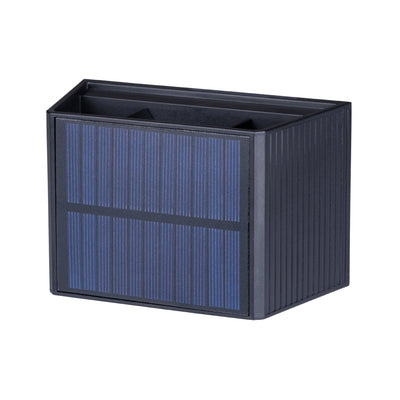 Lámpara de pared solar inalámbrica para exterior con sensor - Ilumina hacia abajo y arriba - Lámpara de pared con energía solar - Negra