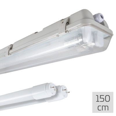Doppelte, feuchtigkeitsbeständige LED-Leuchte 150 cm - 6120 Lumen - 33 W - Kaltweiß 4000 K - IP65 - D-Kennzeichnung