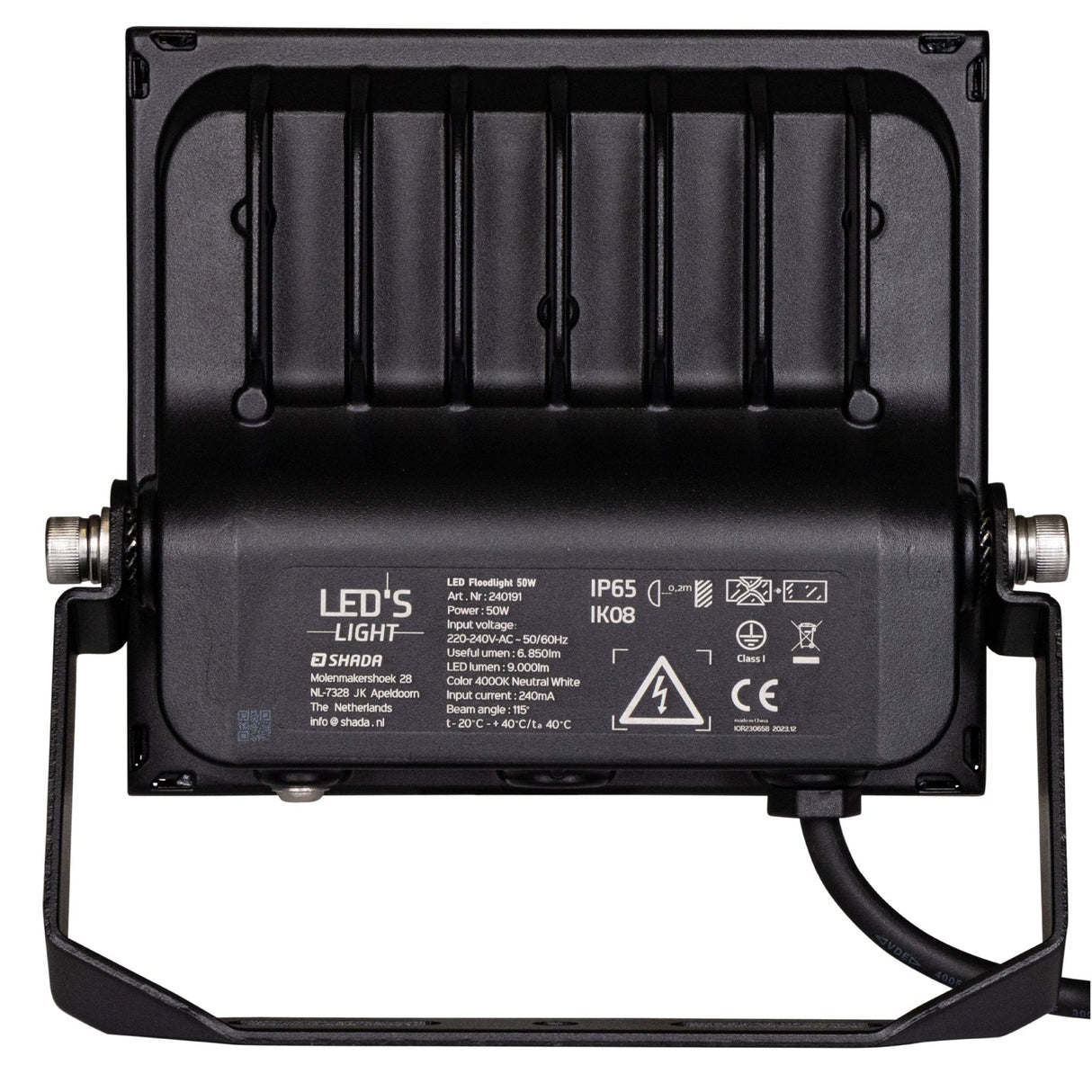 LED Floodlight 50W - 6850 Lumen - Cool White 4000K - IP65 IK08 - C4 Corrosion Resistant - Tiltable - 5 Year Warranty