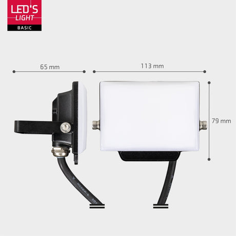 LED spotlight - 10W 900 lumens - IP65 waterproof - with bracket