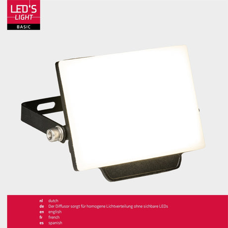 LED spotlight - 10W 900 lumens - IP65 waterproof - with bracket