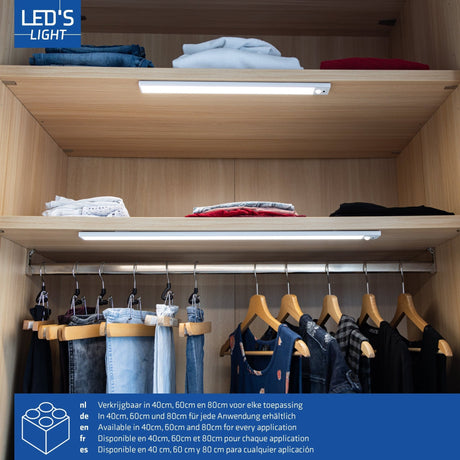 LED Kastverlichting met Sensor 40cm - 150 lumen - 2W - Oplaadbaar USB-C - Bewegings- en Zwaaisensor - Dimbaar
