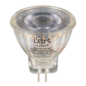 LED Spot 345 lumens - 4.5W - Warm white 2700K - GU4 - MR11 - 12V DC - Dimmable - Replaces 35W Halogen - CRI 90