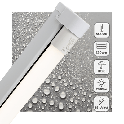 LED-Leuchte TL, 1900 Lumen, 18 W, Kaltweiß (4000 K), 120 cm, austauschbare Leuchtstoffröhre