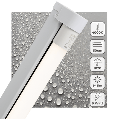 LED TL Fixture 945 Lumen - 9W - Cool White - IP20 - 60cm - Including LED Tube