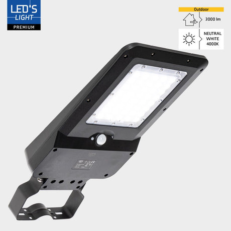 Solar LED Straatverlichting - 3000 Lumen - Bewegingssensor - Koelwit 4000K - IP65 - 3 Jaar Garantie