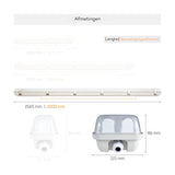 LED's Light LED TL dubbel armatuur 150 cm - Compleet met 2 LED TL buizen 150 cm - 5760lm