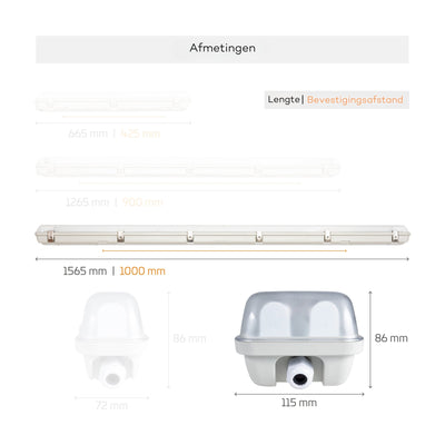 LED's Light LED light bar 150 cm for indoor use - Fixture including LED TL tube - 2520 lm