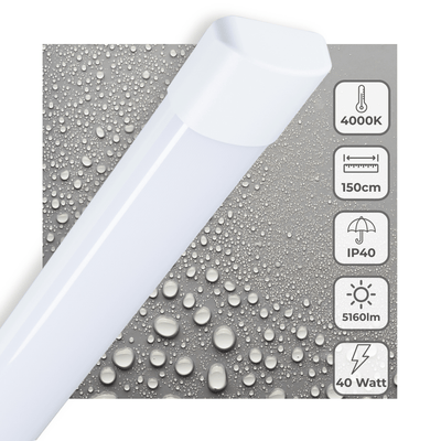 Proventa double LED TL lighting 60 cm – Incl. 2 LED TL tubes – IP65 waterproof – 2160 lumens