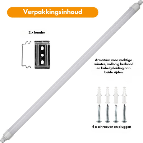 Feuchtigkeitsbeständige LED-Leuchte 120 cm – 4320 Lumen – 36 W – Kaltweiß 4000 K – Schutzart IP65 – IK08 – Bis zu 10 Stück koppelbar