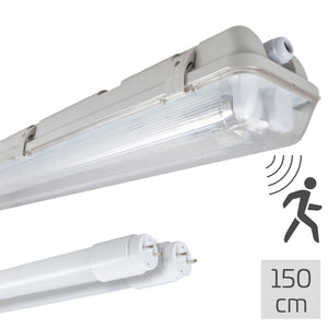 LED-Leuchte mit Sensor, Schutzart IP65, 4200 Lumen, 28 W, 4000 K Kaltweiß, 120 cm, Bewegungs- und Tageslichtsensor