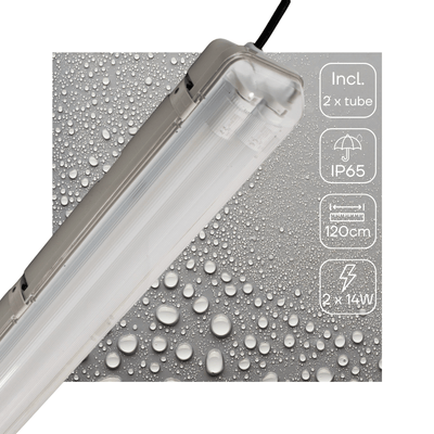 LED TL-Armatuur met Sensor IP65 4200 Lumen - 28W - 4000K Koelwit - 120cm - Bewegingssensor en Daglichtsensor