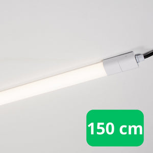 Feuchtigkeitsbeständige LED-Leuchte, 2750 Lumen, 24 W, Kaltweiß (4000 K), 150 cm, Schutzart IP65, IK06, 2 Stück