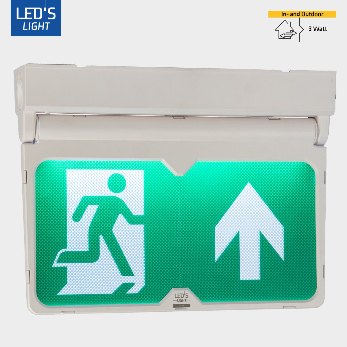 LED-Leuchte - Notbeleuchtung - Notausgangsschild mit batteriebetriebener Beleuchtung - Kabellos und wiederaufladbar - Drehbarer Pfeil