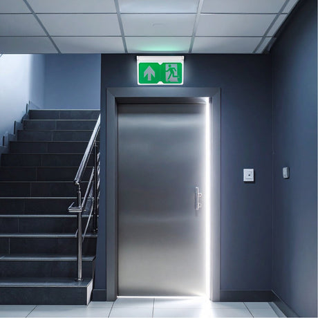 LED-Leuchte - Notbeleuchtung - Notausgangsschild mit batteriebetriebener Beleuchtung - Kabellos und wiederaufladbar - Drehbarer Pfeil