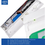 LED-Leuchte - Notbeleuchtung - Notausgangsschild mit batteriebetriebener Beleuchtung - Kabellos und wiederaufladbar - Drehbarer Pfeil