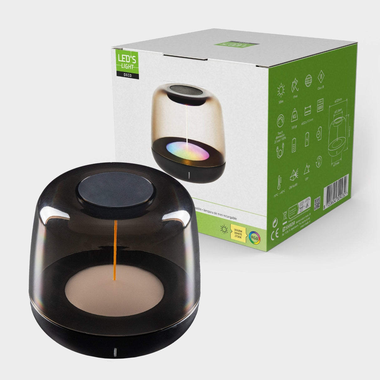 LED's Light Wiederaufladbare Tischleuchte mit Akku - Lichtspirale - Indoor &amp; Outdoor - RGBW