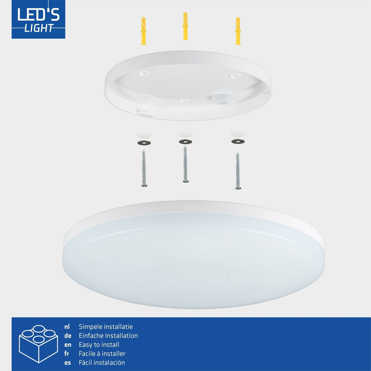 LED Light Ceiling Lamp 25 cm - 6 light settings - Suitable for all indoor areas - IP54