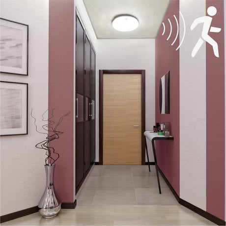 LED's light Ceiling lamp with motion sensor and twilight sensor - dimmable in 6 settings - IP54 - 30 cm
