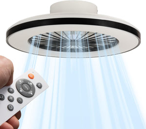 LED's Light ceiling fan with lighting 48 cm - Ventilation speed and operation with remote control - Black