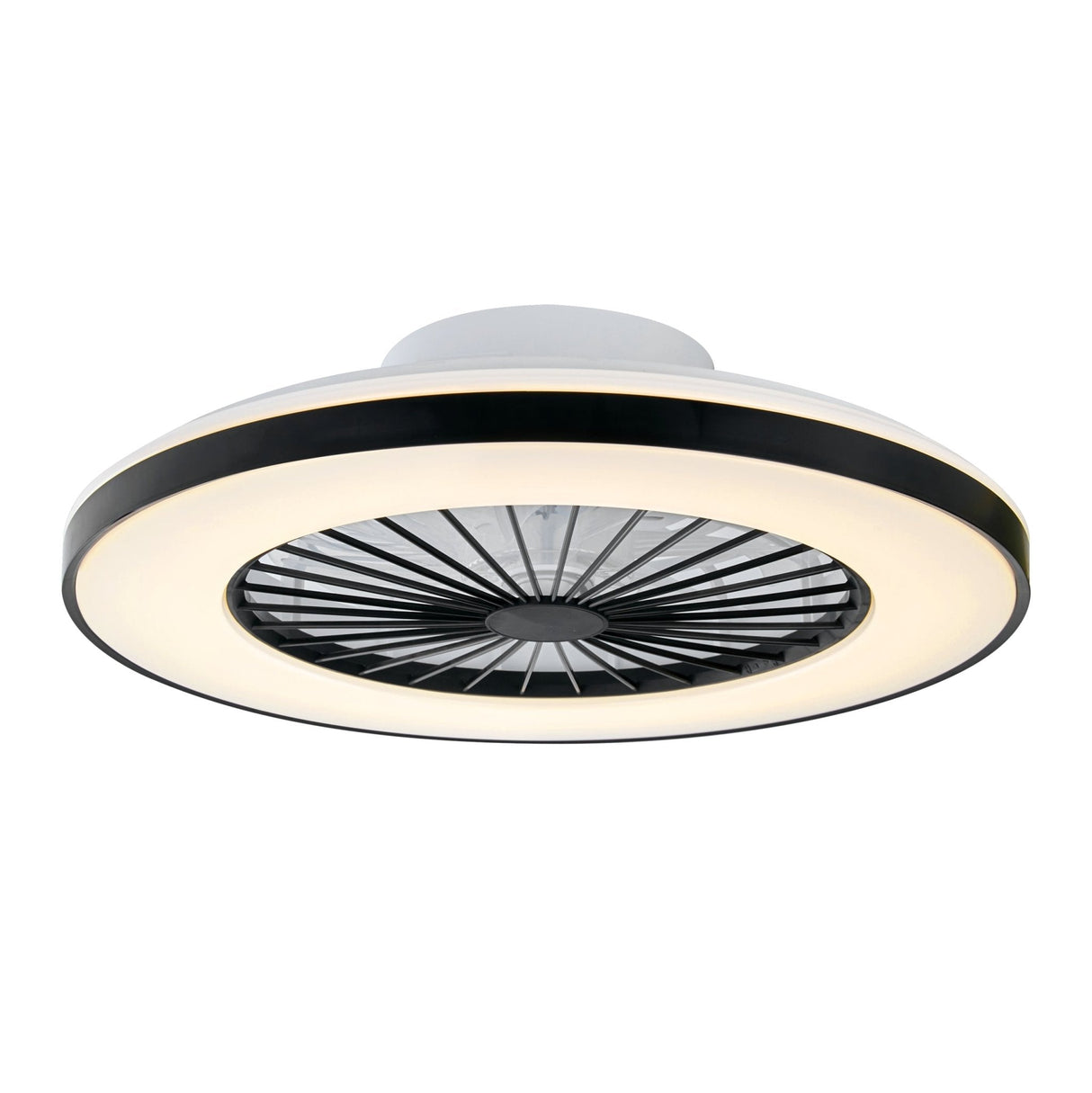 LED’s Light plafondventilator met verlichting 48 cm – Ventilatiesnelheid en bediening met afstandsbediening - Zwart