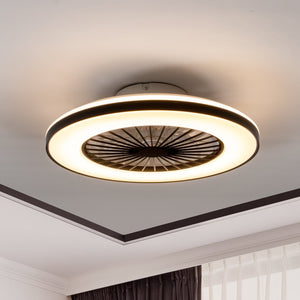 LED's Light ceiling fan with lighting 48 cm - Ventilation speed and operation with remote control - Black