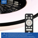 LED's Light Deckenventilator mit Beleuchtung Schwarz - 48,5 cm