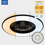 LED's Light Deckenventilator mit Beleuchtung Schwarz - 48,5 cm