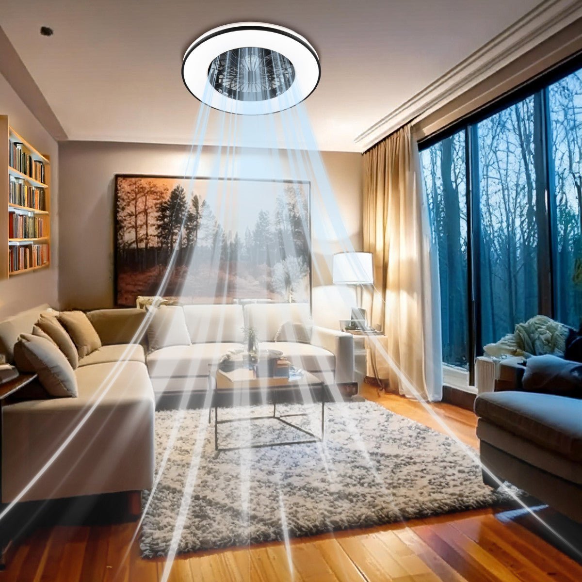 LED's Light Deckenventilator mit Beleuchtung Schwarz - 48,5 cm