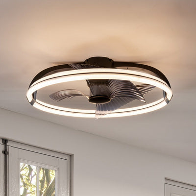 LED ceiling fan XL 4300 lumens - 40W - extra warm white 2000K / cool white 4000K - remote control - 74cm - black