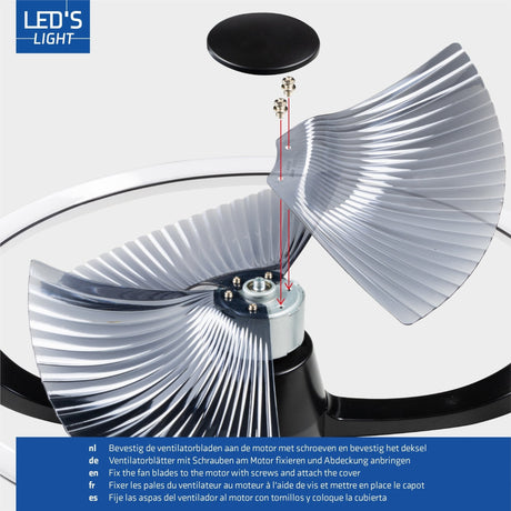 LED-Deckenventilator XL, 4300 Lumen, 40 W, extra warmweiß (2000 K) / kaltweiß (4000 K), Fernbedienung, 74 cm, schwarz