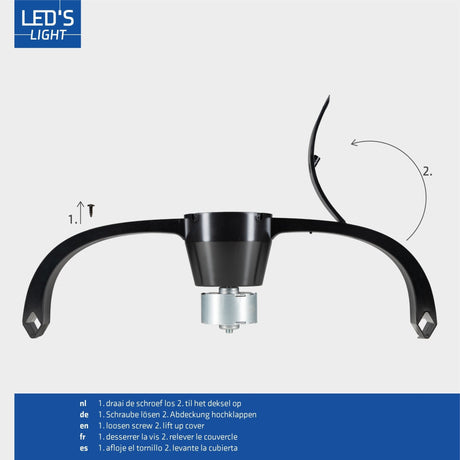 LED-Deckenventilator XL, 4300 Lumen, 40 W, extra warmweiß (2000 K) / kaltweiß (4000 K), Fernbedienung, 74 cm, schwarz