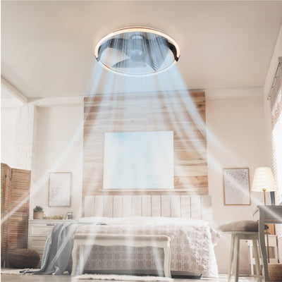 LED ceiling fan XL 4300 lumens - 40W - extra warm white 2000K / cool white 4000K - remote control - 74cm - black