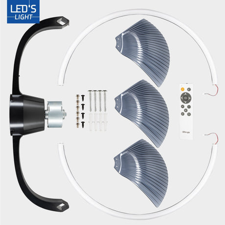 LED-Deckenventilator XL, 4300 Lumen, 40 W, extra warmweiß (2000 K) / kaltweiß (4000 K), Fernbedienung, 74 cm, schwarz