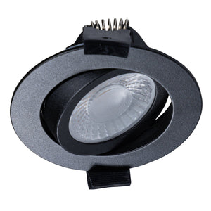 LED Inbouwspot Zwart Kantelbaar - 530 lumen - Dim to Warm - IP54 - 6W - 3 stuks