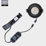 LED's Light PRO - 3er Pack - Downlight Einbaustrahler Ø 68mm - Schwenkbar - Spritzwassergeschützt - Dim to Warm - Schwarz 