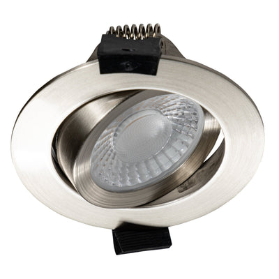 Faretti LED da incasso dimmerabili 530 lumen - 6W - Dim to Warm 2700K-1800K - Orientabile - IP54 - Nichel