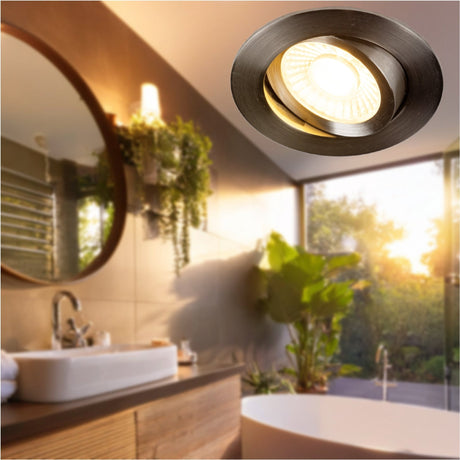 6 PACK - LED's Light PRO downlight inbouwspot Ø 68mm - Kantelbaar - Spatwaterdicht - Dim to Warm - RVS