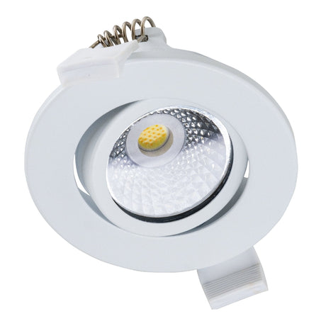 Spot LED encastrable 400 lumens - 3.5W - Blanc chaud 2700K / Blanc froid 4000K / Blanc lumière du jour 6000K - IP65 - Variable - Blanc - 3 pièces