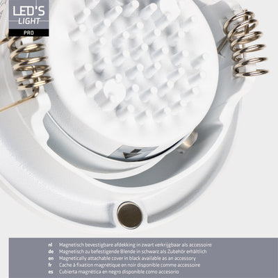PACK DE 6 - Spot LED encastrable LED's Light PRO 68 mm - Intérieur et extérieur - 3 couleurs de lumière - Lumière variable - Blanc