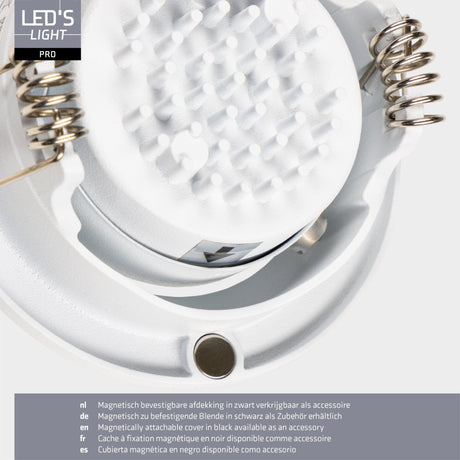 Spot LED encastrable 400 lumens - 3.5W - Blanc chaud 2700K / Blanc froid 4000K / Blanc lumière du jour 6000K - IP65 - Variable - Blanc - 3 pièces